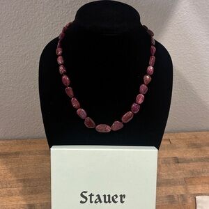 Vintage Stauer ~ Women's Polished Raw Ruby Necklace ~ Never Worn